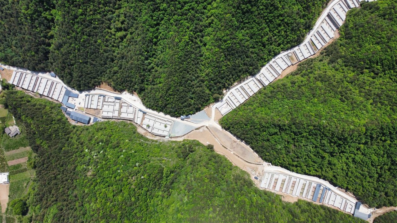 基地全貌 · 两翼圈舍群